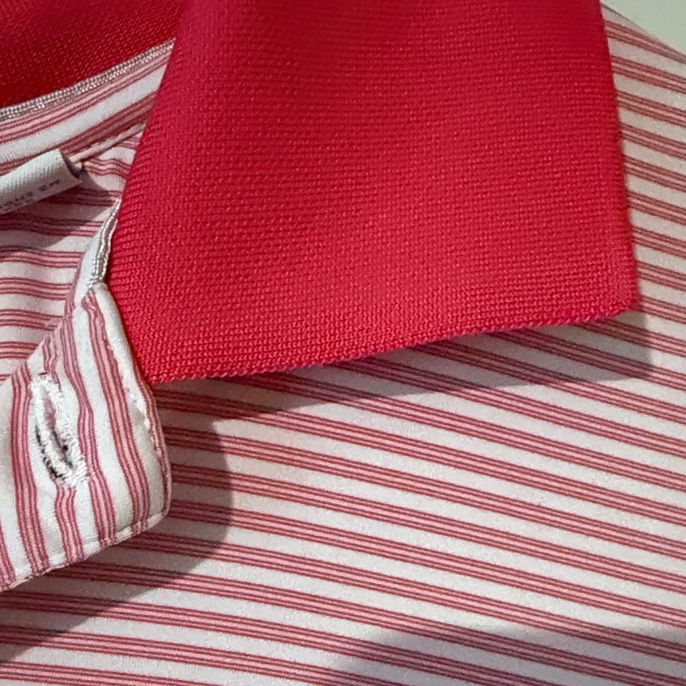 Cutter & Buck Classic Pink and White Striped Polo - Picture 4 of 6